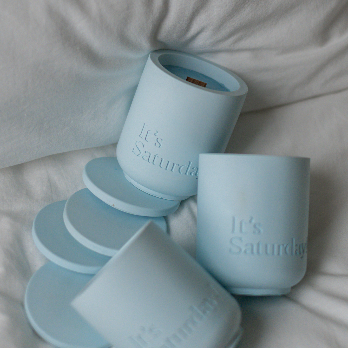 It's Saturday! No.004 假日賴床 - 寶寶藍水泥香氛蠟燭 Wooden Wick Candle