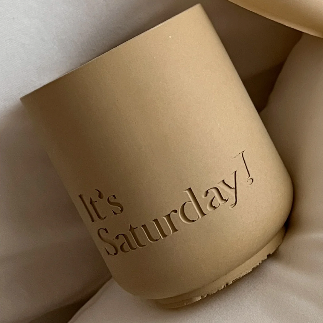 It's Saturday! No.014 淨土之麥 - 燕麥黃水泥香氛蠟燭 Wooden Wick Candle