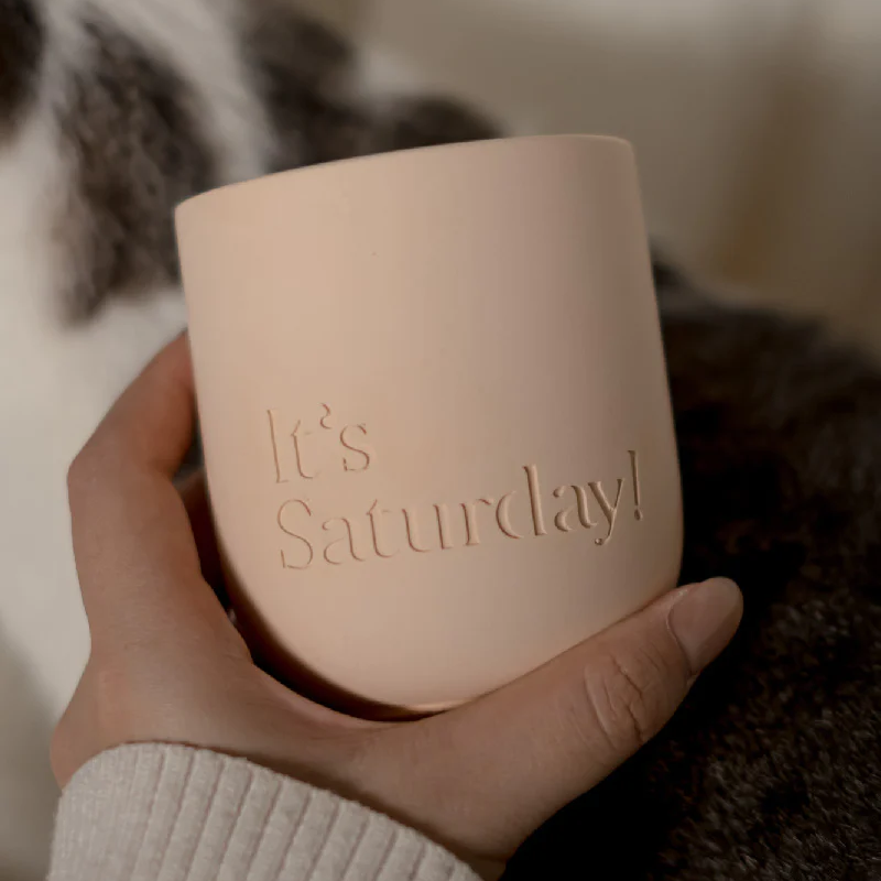 It's Saturday! No.024 午後奶茶 - 暖橘水泥香氛蠟燭 Wooden Wick Candle \寵物友善 Pet-friendly/