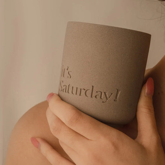 It's Saturday! No.027 Pillow Warm Cotton - 復古粉水泥香氛蠟燭 Wooden Wick Candle