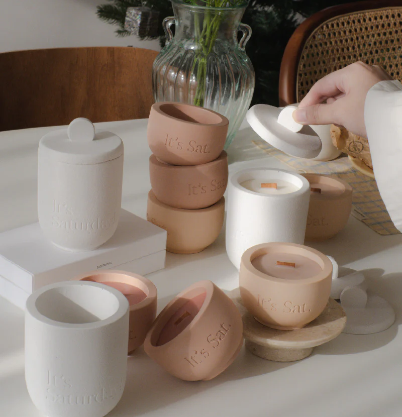 It's Saturday! No.365 植物學家的哲學課 - 大容量耳朵水泥香氛蠟燭 Wooden Wick Candle