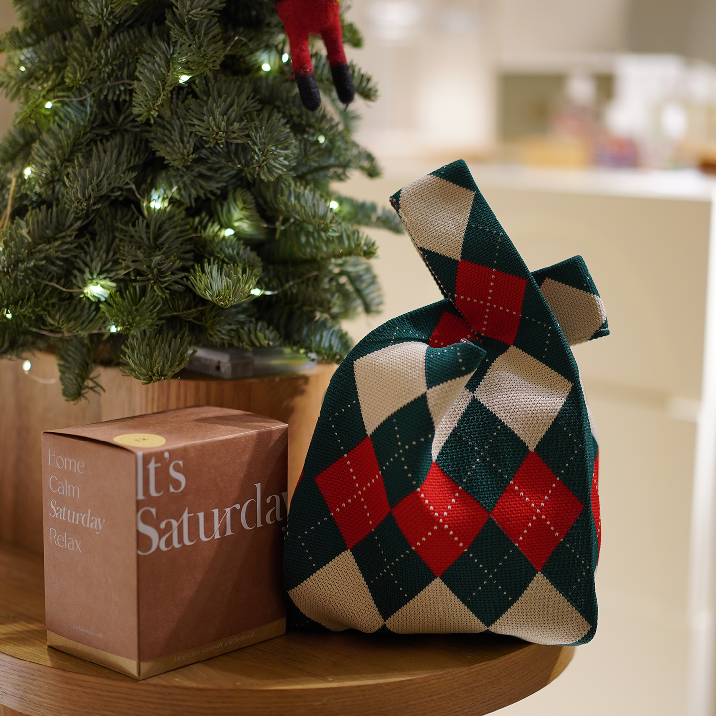Christmas Gift Shopper Knit Bag 聖誕禮物針織袋