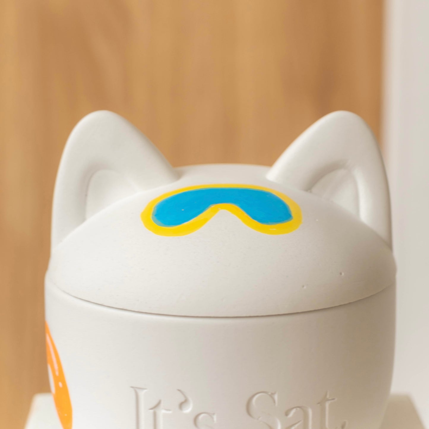 *PRE-ORDER* It's Saturday!【 Aibo 陪伴寵物系列 】限量貓耳朵手繪款 - 泳池夏日貓貓水泥香氛蠟燭 Wooden Wick Candle \寵物友善 Pet-friendly/