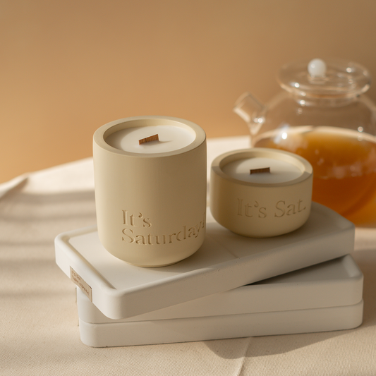 It's Saturday! BOOK 101 碧螺春 - 花好月圓水泥香氛蠟燭 Wooden Wick Candle