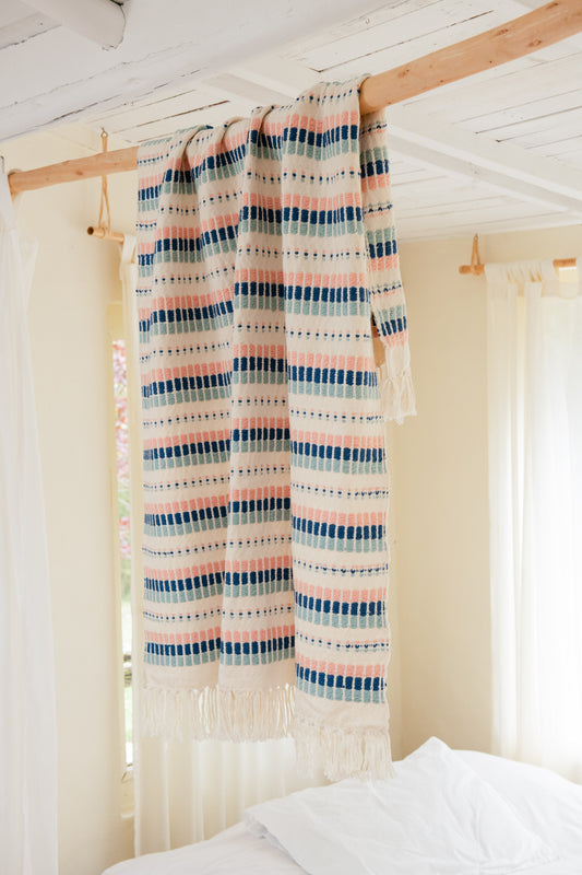 Naidi Blue & Guayaba Pink Throw 天藍粉紅披毯