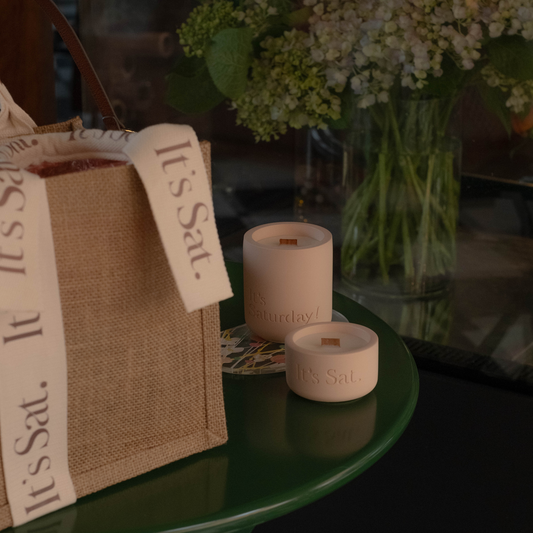 It's Saturday! No.007 山丘上的繡球花 - 亮粉水泥香氛蠟燭 Wooden Wick Candle