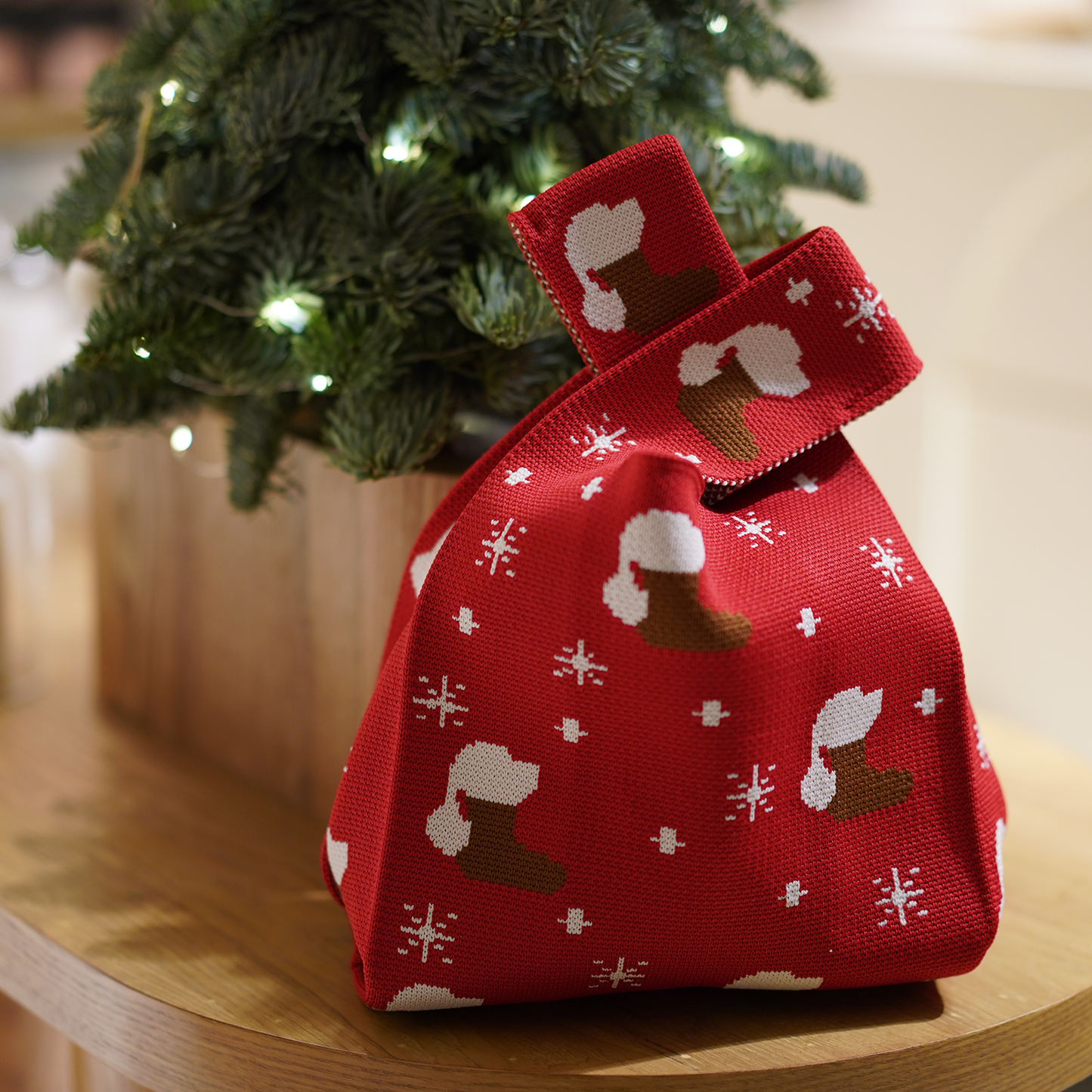 Christmas Gift Shopper Knit Bag 聖誕禮物針織袋