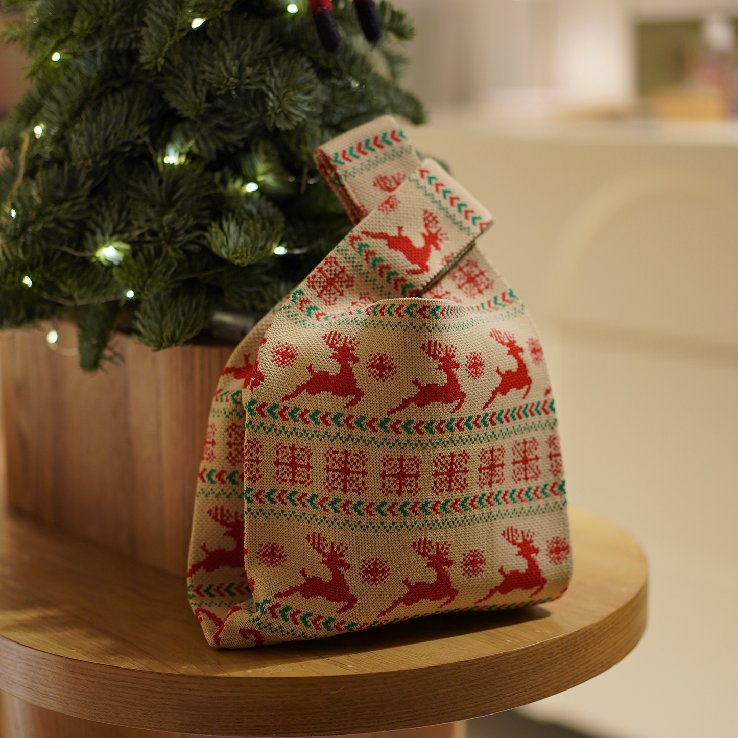 Christmas Gift Shopper Knit Bag 聖誕禮物針織袋