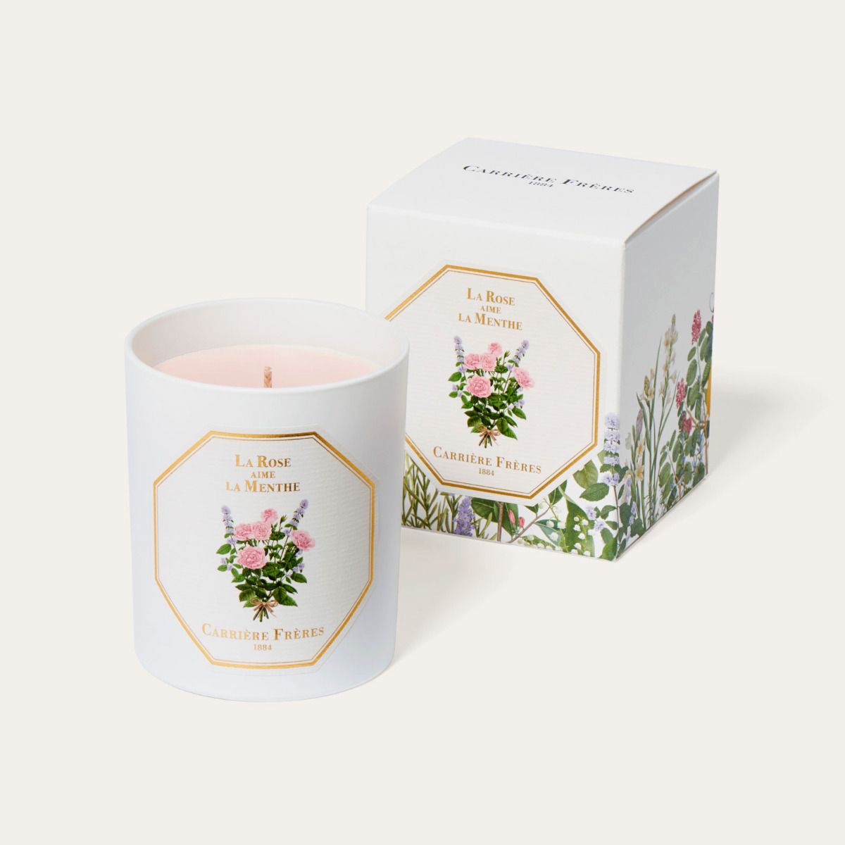 Carrière Frères La Rose Aime la Menthe Scented Candle｜玫瑰愛薄荷