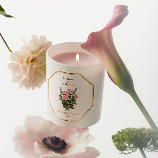 Carrière Frères La Rose Aime la Menthe Scented Candle｜玫瑰愛薄荷